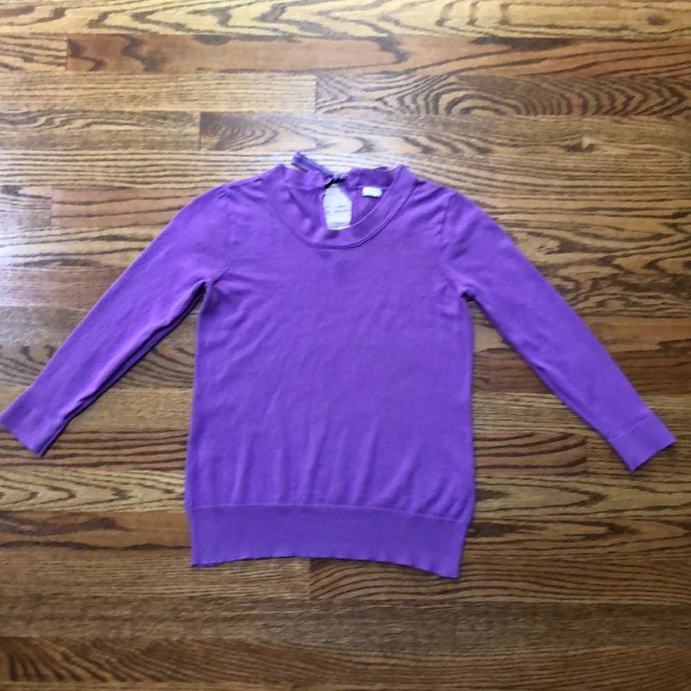 J. Crew lightweight cotton sweater w/ bow tie back
